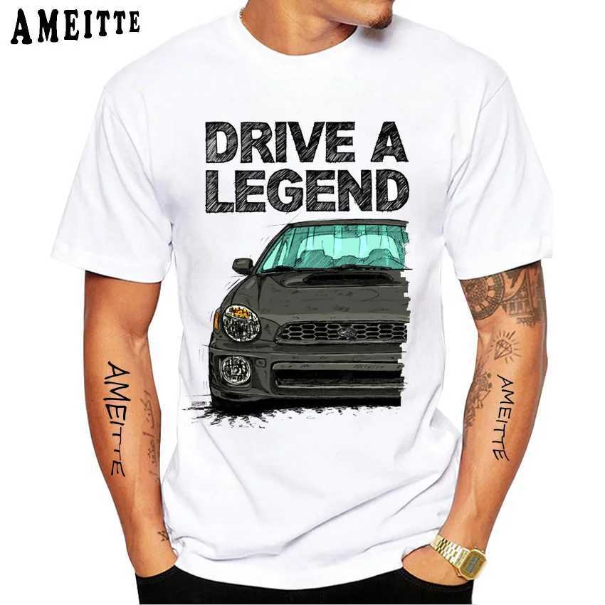 Herr t-shirts impreza wrx sti rally legender t-shirt nya sommarmän kort slve hajuku bil design vit casual boy ts strt tops t240425