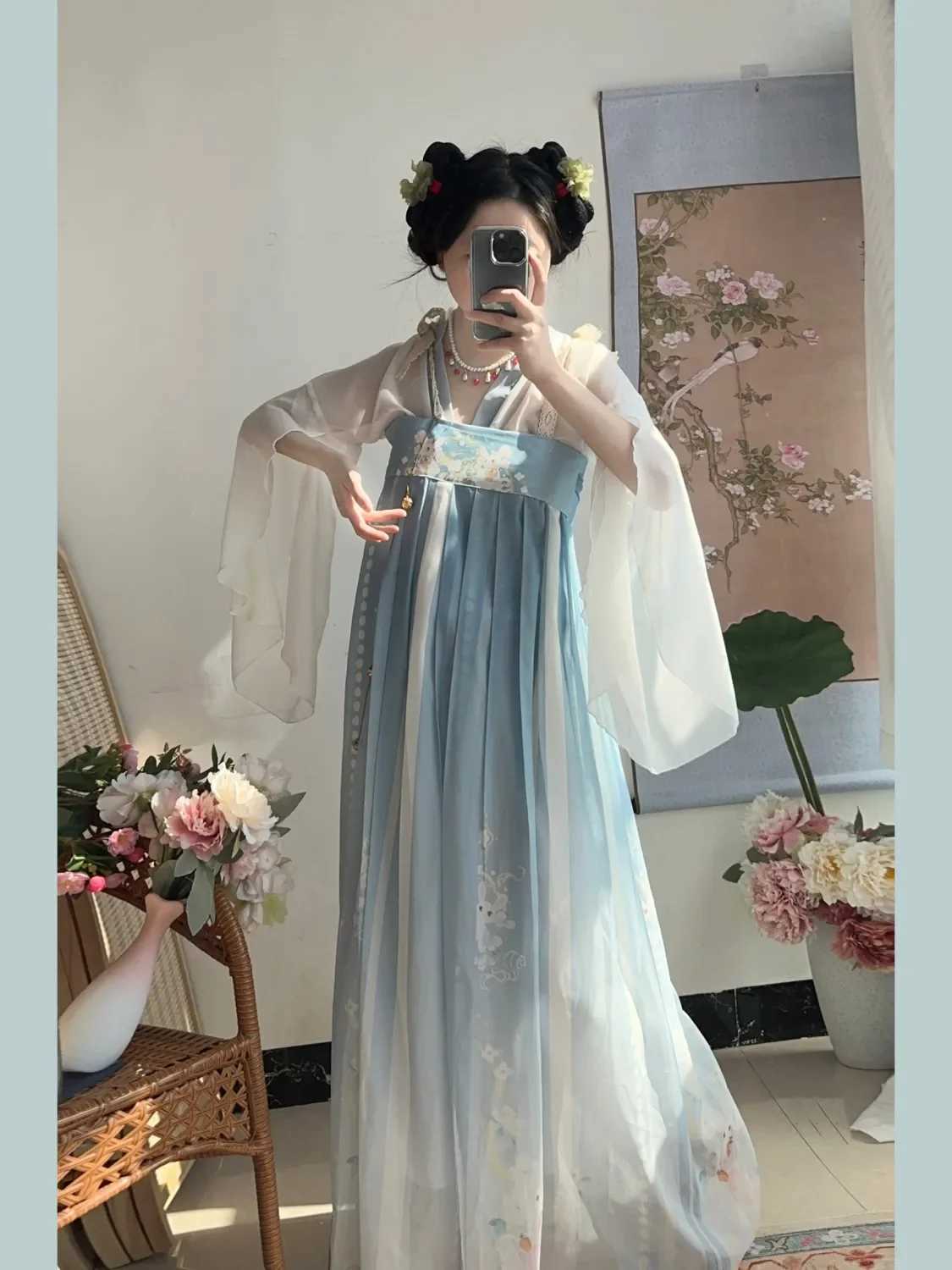 Scene Wear Ancient Traditional Chinese Women Elegant Hanfu Dress Fairy Embroidery Stage Folkdansdräkt Retro Song Dynasty D240425