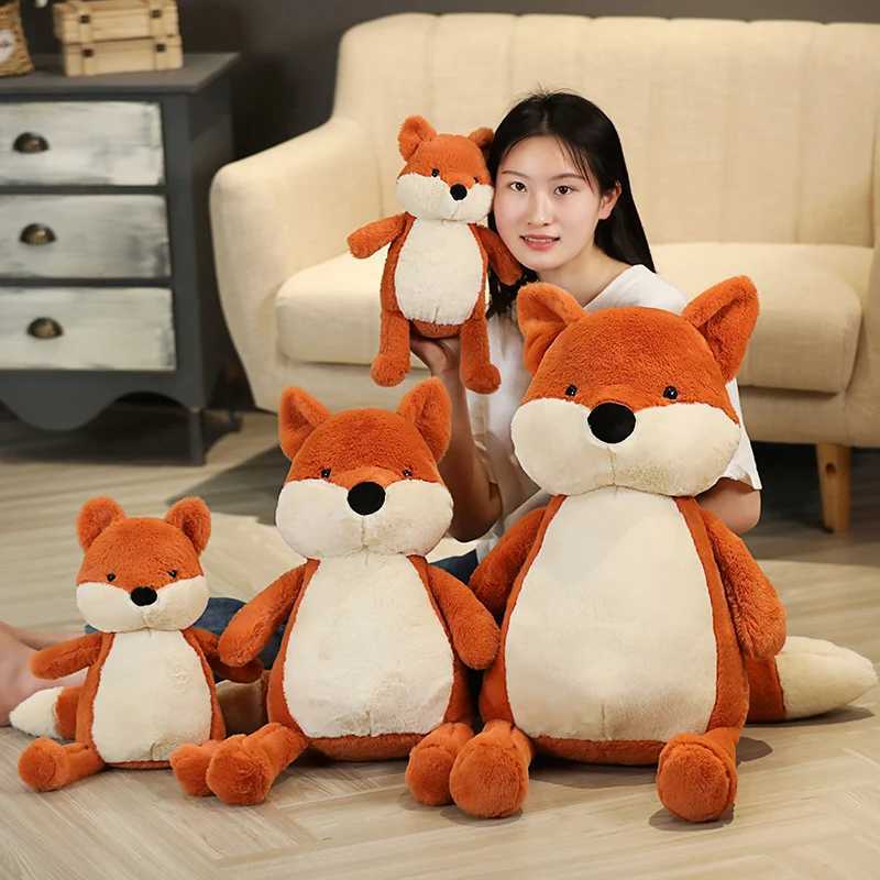 Stuffed Plush Animals 35cm Soft Fluffy Fox Plush Toy Cute Cartoon Animal Fox Stuffed Doll Girls Lover Valentines Gift Kaii Sofa Decor Pillows