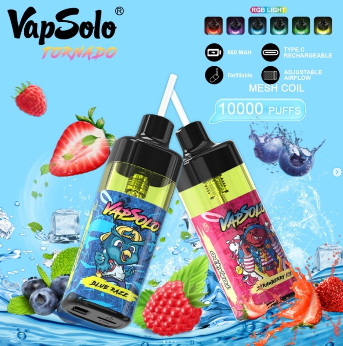 Новые вейперы Dechables Vapsolo Tornado 10000 Puffs E Vapes Randm Tornado 10K 2% 5% Nictine Salt 20 мл E Жидкая оптовая электронная e Сигарета 12K 15K Puff