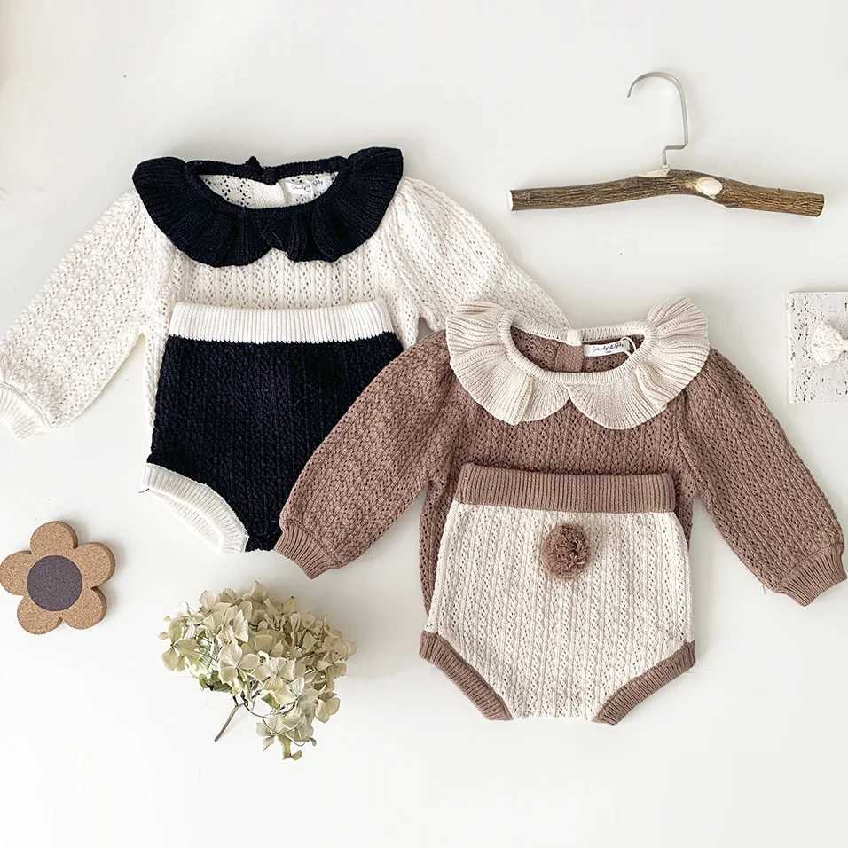 Set di abbigliamento bambini miliani set di abbigliamento set di maglioni e bloomer da 2 pezzi da si adattano baby ouitfit h240425