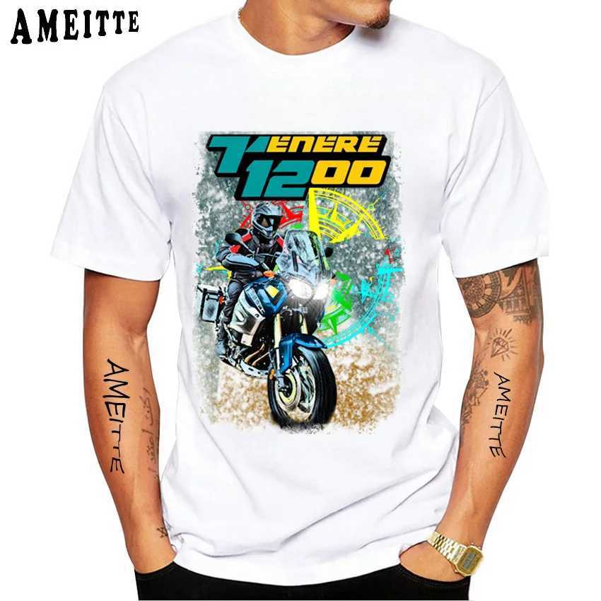 T-shirts voor heren NIEUW 2023 SUPER Tenere 1200 Xt Riding T-shirts Summer Men Korte Slve Adventure Rider Motorcycle T-shirt Hip Hop Boy Casual TS T240425