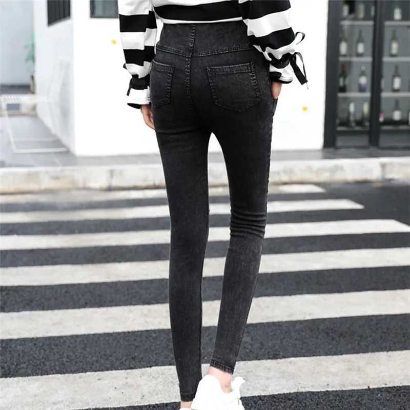 Maternity Bottoms Maternity Pregnancy Skinny Trousers Jeans Pants Elastic Pregnant Womens Feet Stomach Lift Pants Stretch Denim PantsL2404