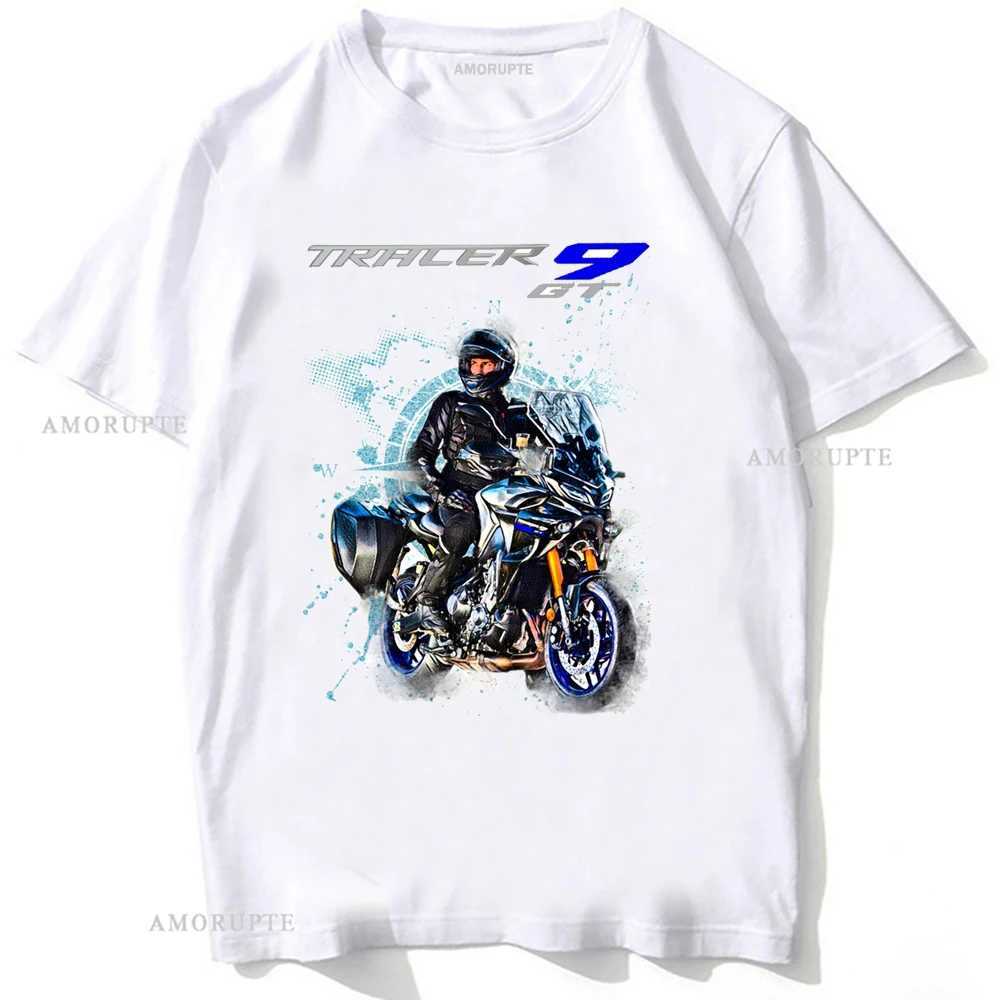 T-shirty męskie Tracer 9 GT motocykl 2023 T-shirt Rider Nowy Summe Mens Short Slve Moto Sport Boy Casual TS Cool Tops T240425