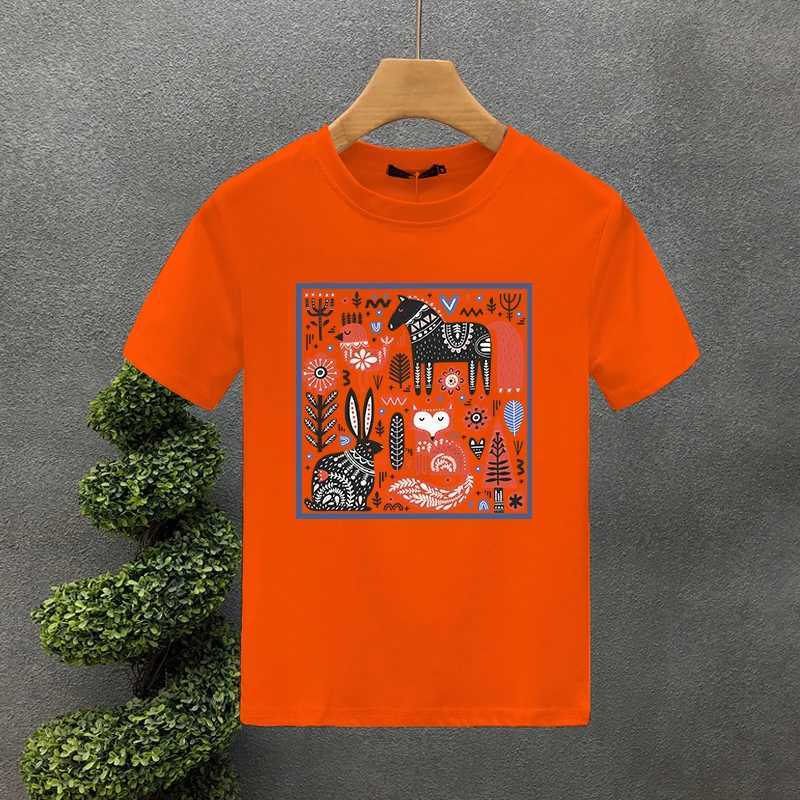 Erkek Tişörtler 2023 Sıcak Kore tarzı lüks marka tshirt%100 pamuklu el boyalı hayvanat bahçesi baskılı ts yaz harajuku kadınlar kısa slve t-shirt t240425