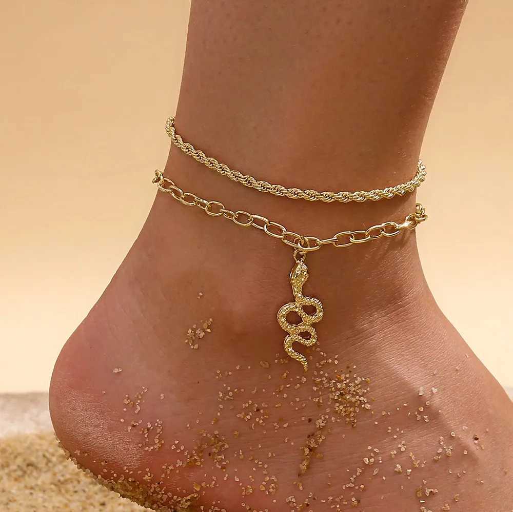 Charmarmband Enkel Tassel Double Star Pearl 8 Word Female Anklet Barefoot Crochet Sandals Foot Smycken Ny ankelarmband Kvinnlig benkedja