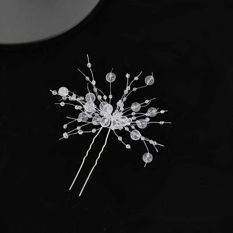 Bijoux de mariage Bijoux Bridal Rimestone Hairpin Pearl Hair Sticks Handmade Tiara Bride Coiffes Coiffes Pins Décoration de tête Maridings Accessoires Hair D240425