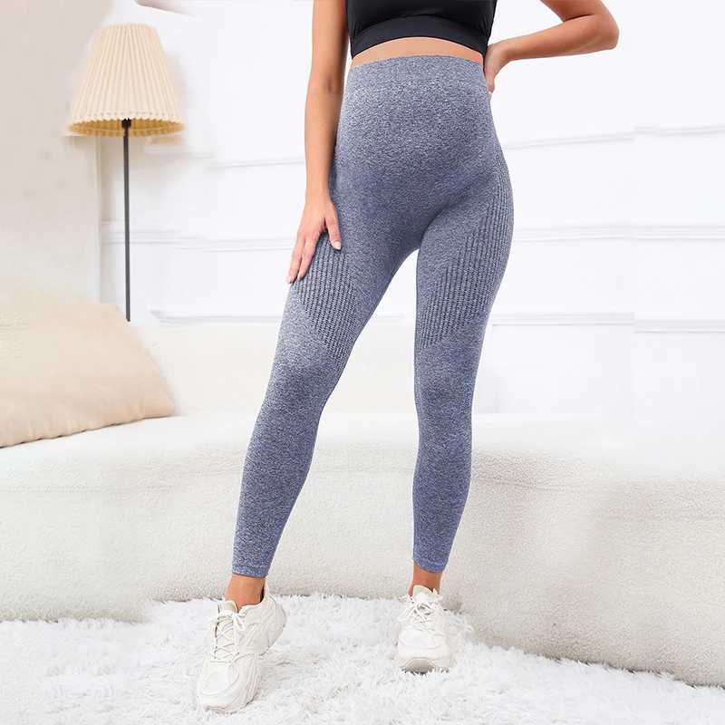 Maternity Bottoms Simple solid color maternity leggings breathable and warm belly support pants lightweight and slimming womens maternity pantsL2404