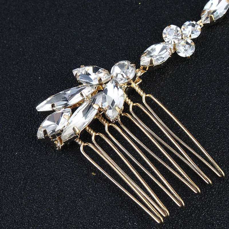 Wedding Hair Jewelry Classic Wedding Long Hair Combs Austrian Crystal Bendable Bride Hair Jewelry Accessories Women Hairpins Hairpieces d240425