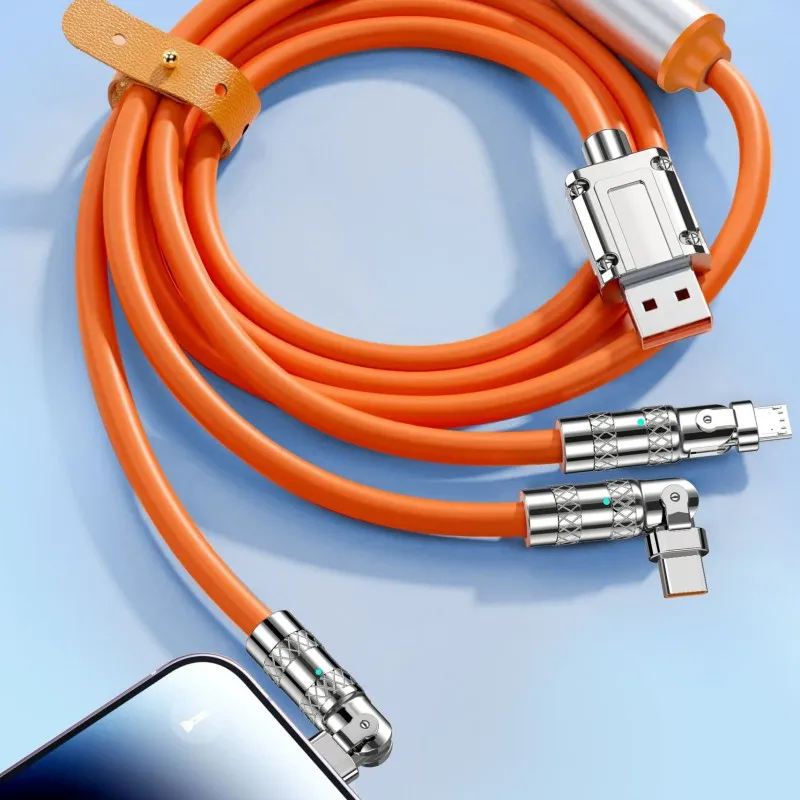 180 ° Rotacja 3 w 1 Kabel danych USB 120W typu-C Super szybki kabel do iPhone'a Android type-C ładowarkę telefoniczną