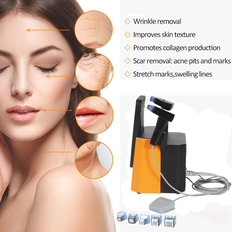 Radio frequency face lift machines rf microneedle fractional acne scars removal micro needling anti age salon machine 2 handle