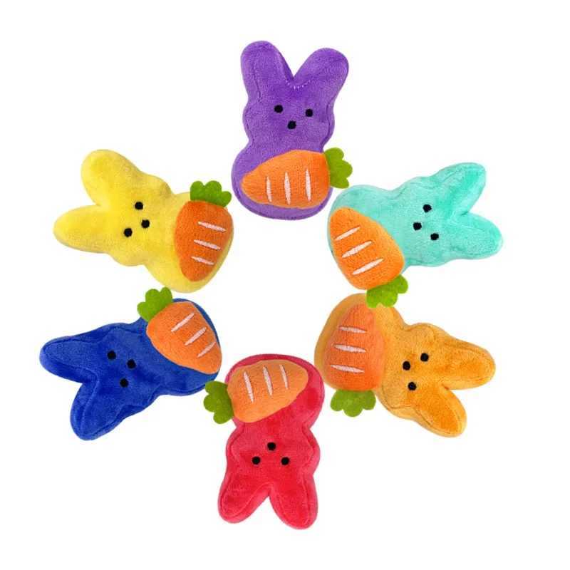 Gefüllte Plüschtiere 12 cm Kaii Peeps Kaninchen Plüschspielzeug Karottenbasen Puppen Ostern dekorative Plüschplatten Spielzeug gefüllte Tiere Kinder Geschenke Ostern Dekor