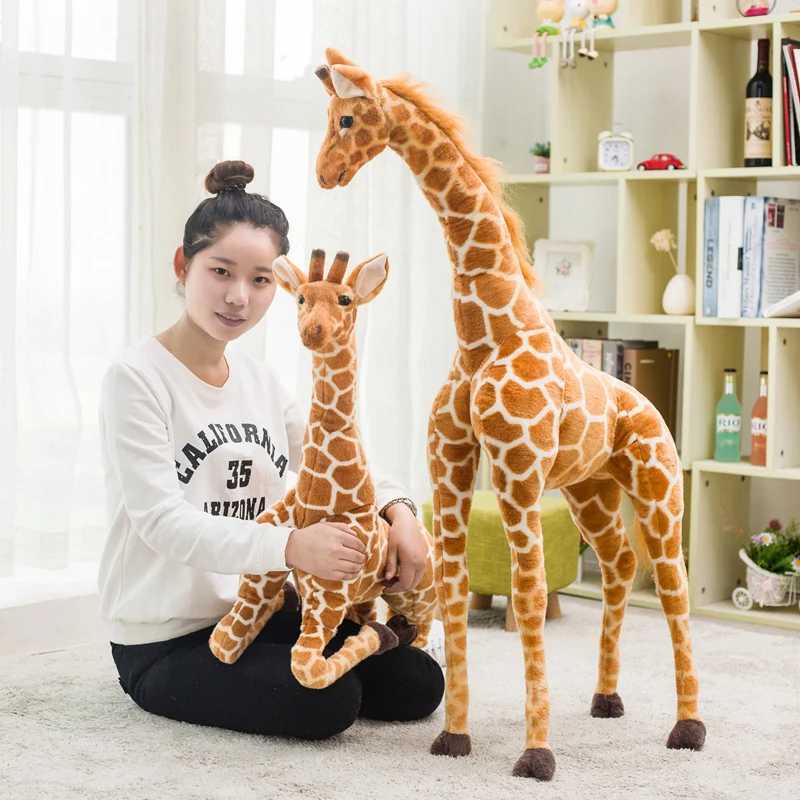 Plush Dolls Huge Real Life Giraffe Plush Toys Cute Stuffed Simulation Soft Animal Doll High Quality Kids Baby Birthday Gift Bedroom DecorL2404