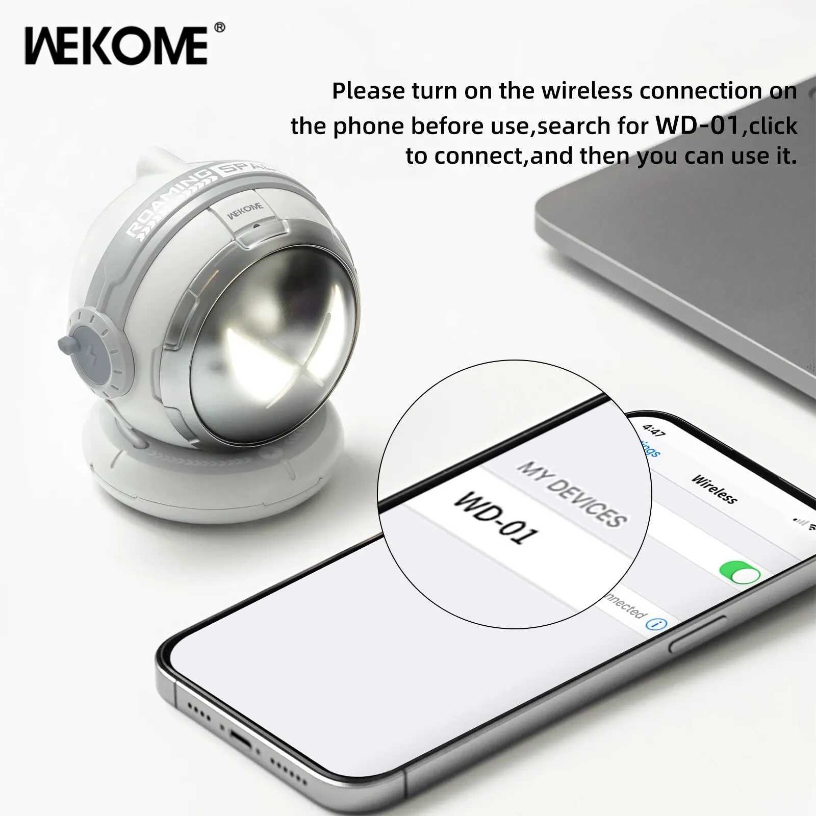 Przenośne głośniki Wekome Wireless Portable Bluetooth Music głośnik V5.3 Science-Fi Breating Light Astronaut Mini głośnik do dekoracji komputerowej D240425