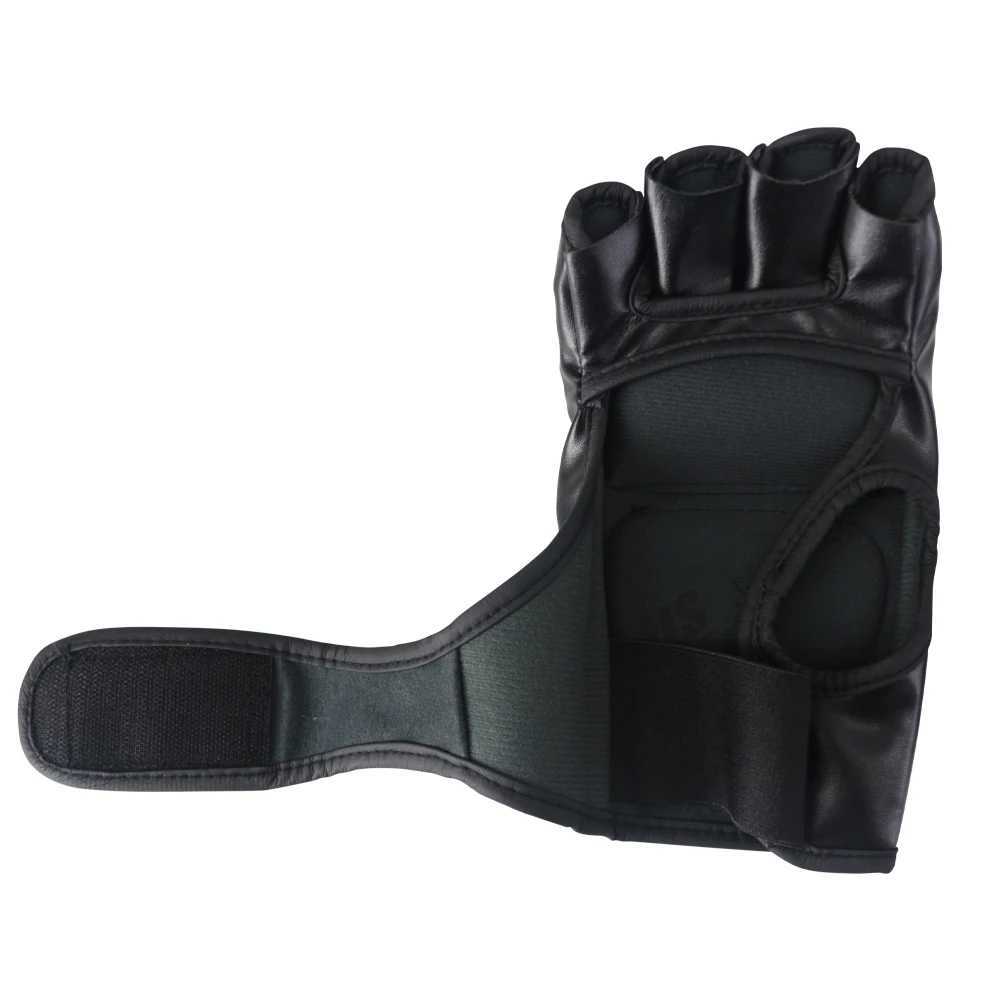 Agranaje de protección MMA Negro Combate Feroz Feroz Guantes de la mitad de los dedos Tigre Muay Thai Boxing Mat Boxing Guantes para hombres MMA Combat Guantes de Sanda 240424