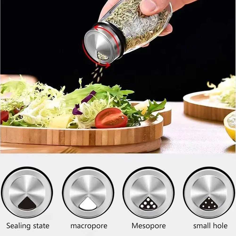 Matbesparare förvaringsbehållare 360 ​​roterande smaksättningstank rack arrangör peppar salt socker container set flask kök förvaring krydda h240425