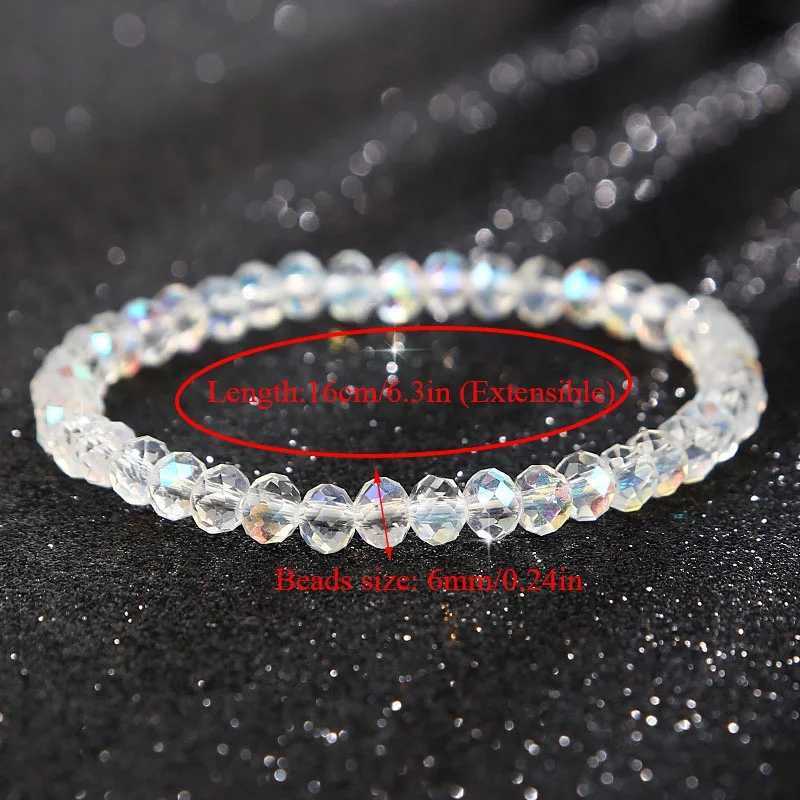 Beaded Artificial Austria Crystal Bracelet Fashion Shiny Stone Beads Elasticity Rope Strand Bracelets for Women Jewelry Valentines Day