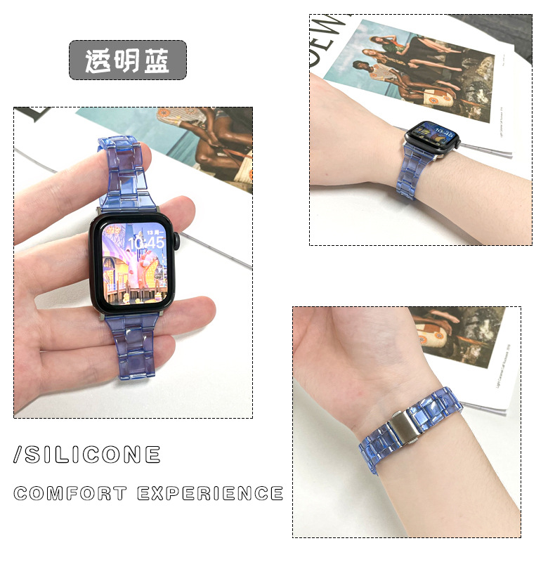 Women Resin Slim smart strap 38mm 40mm 41mm, Quick Release Replacement Couple Straps for Watch Bands Series, Accessories,Rainbow,Slim Watch Bracelet