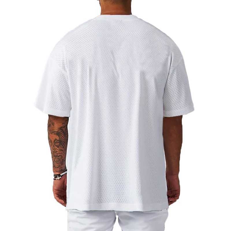 T-shirts voor heren oversized losse heren Casual sport t-shirt gym bodybuilding fitness shirt shirt met korte mouwen zomer gaas snel droge ademende kledingl2425