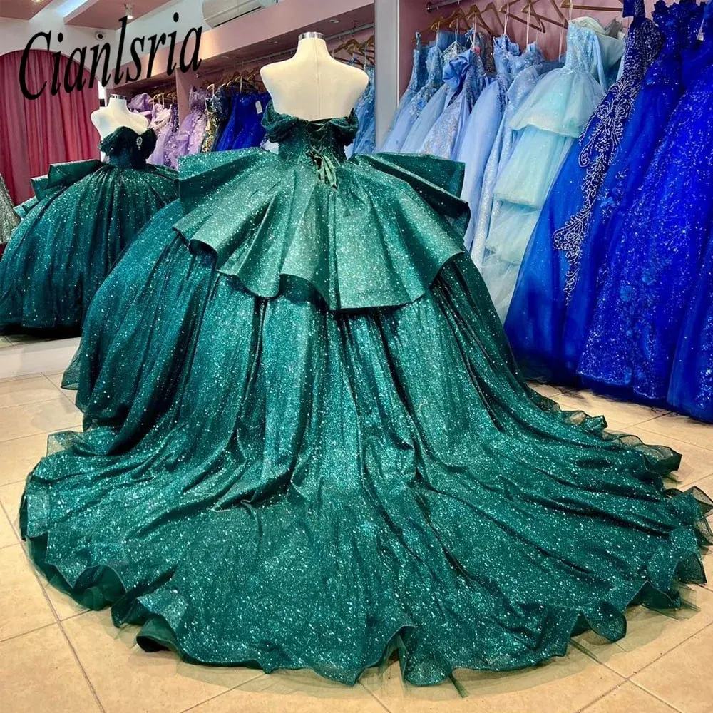 Зеленое мяч платье quinceanera платья 2024 vestidos de 15 Quinceanera 3D кружев