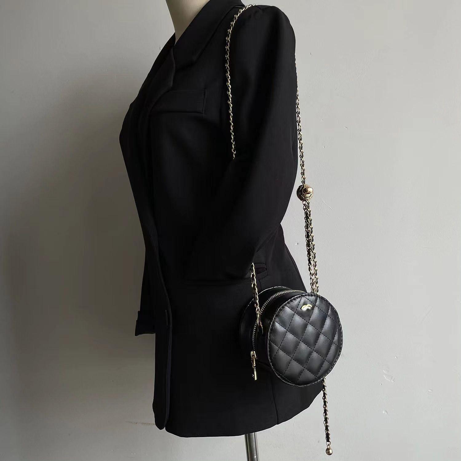 Designer Bag Crossbody Luxury Handbag Classic Small Square Purse Fashion Påsar Läderhandväska Rund väska med gitterdesign