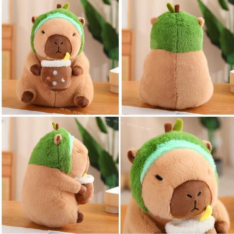 Bambole peluche capybara giocattolo peluche simulazione capibara cosplay unicorno abito di dinosauro boba pane fruit food decorazioni uccelli bolle animali di peluchel2404