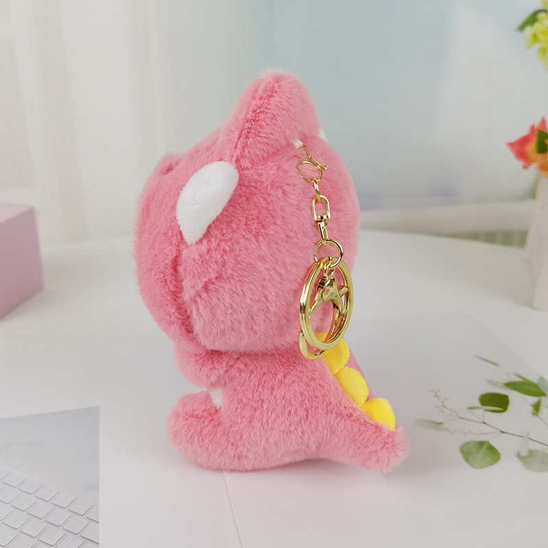 Mignon petit dinosaure Crossdressing kuromi poupée pendentif peluche jouet sac de trousque sac pendentif cadeau