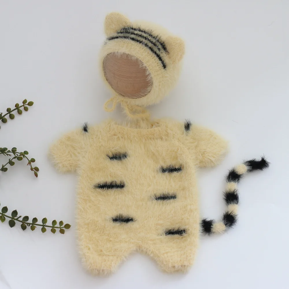 Fotografia Nowonarodzona Fotografia Props Baby Tiger Costume Baby Boy Sesja zdjęciowa szydełka