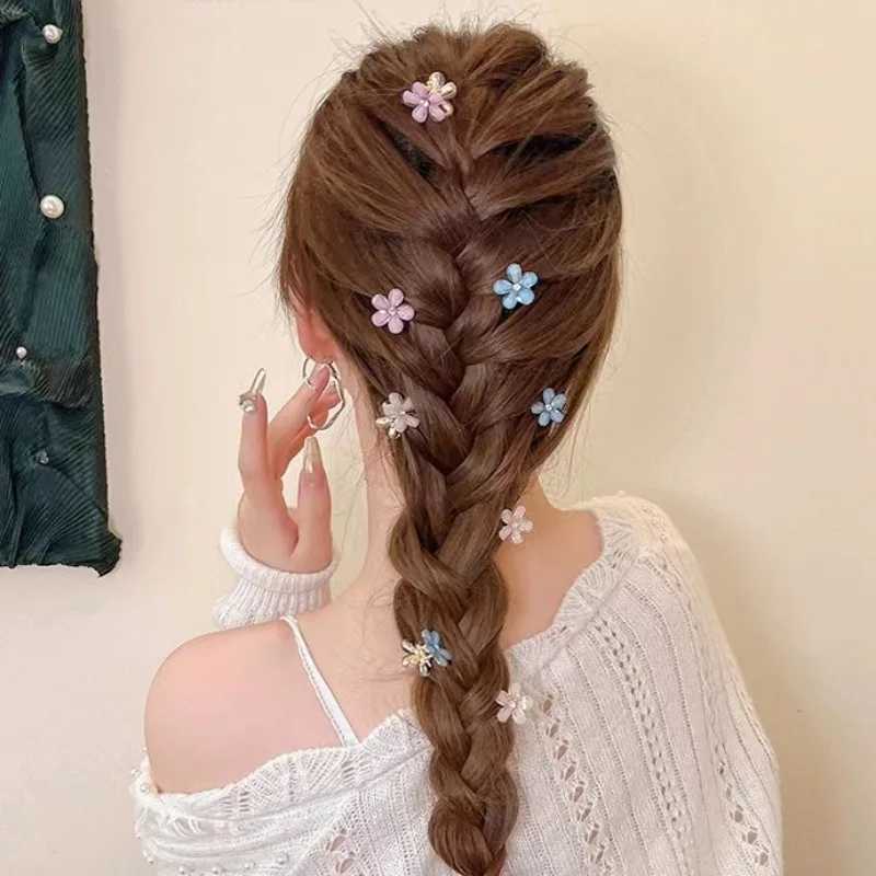 Bruiloft haar sieraden 10 stks mode bruids bruids parel bloem helder kristal strass haarpennen clips bruidsmeisje haarmede haarkleding sieraden haaraccessoires d240425