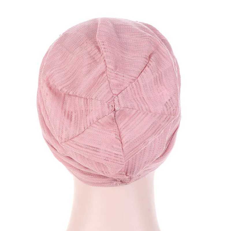 Hijabs Summer thin lace turban solid cotton inner hijab caps soft breathable muslim women turbantes wrap head hijab underscarf bonnet d240425