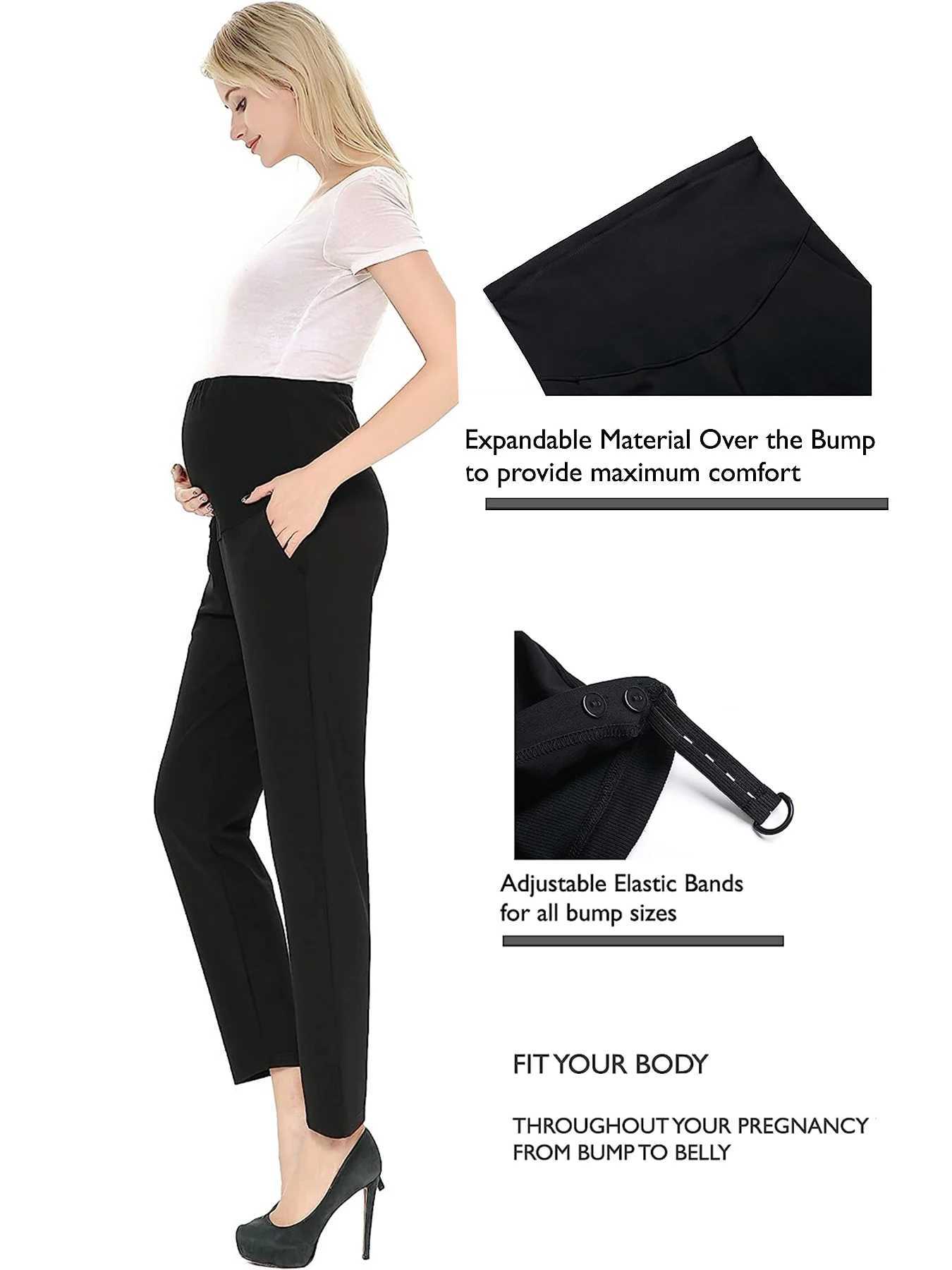 Maternity Bottoms Womens black Maternity Pants Activewear Jogger Track Cuff Sweatpants Over The Belly Stretchy Pregnancy Pants for work loungeL24026