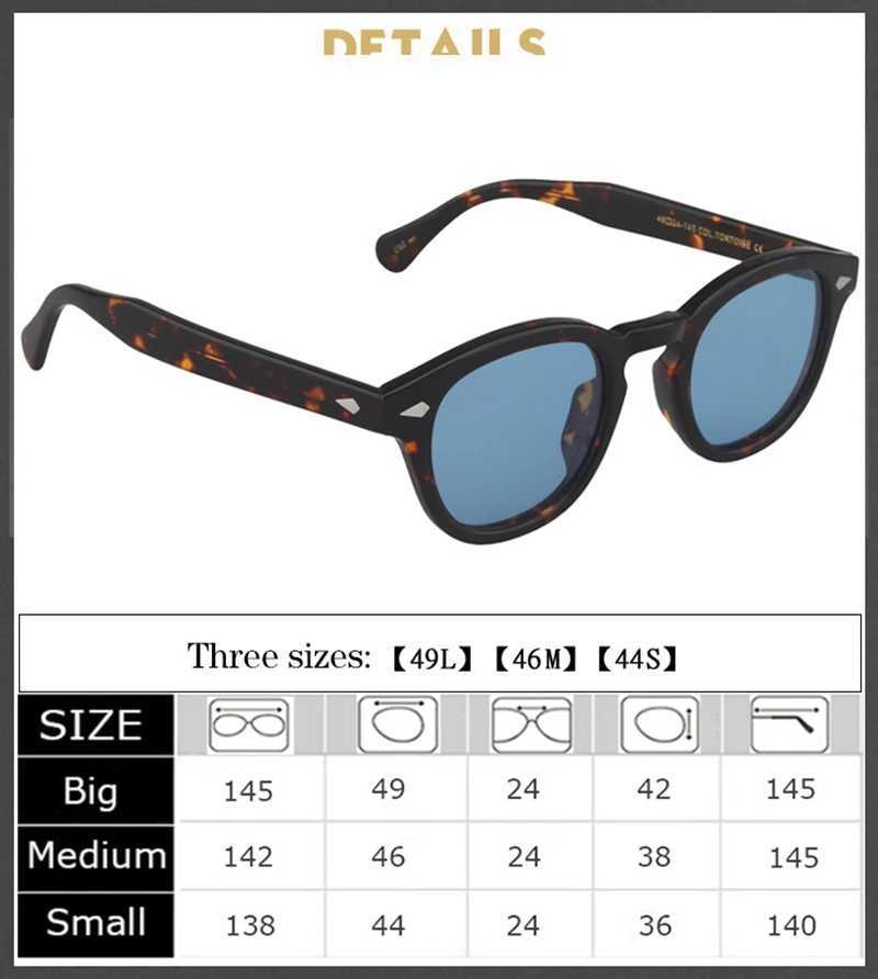 Sunglasses Sunglasses for Men Johnny Depp Lemtosh Polarized Sunglasses for Women Luxury Brand Vintage Acetate Frame Blue Night Vision Goggles J240423