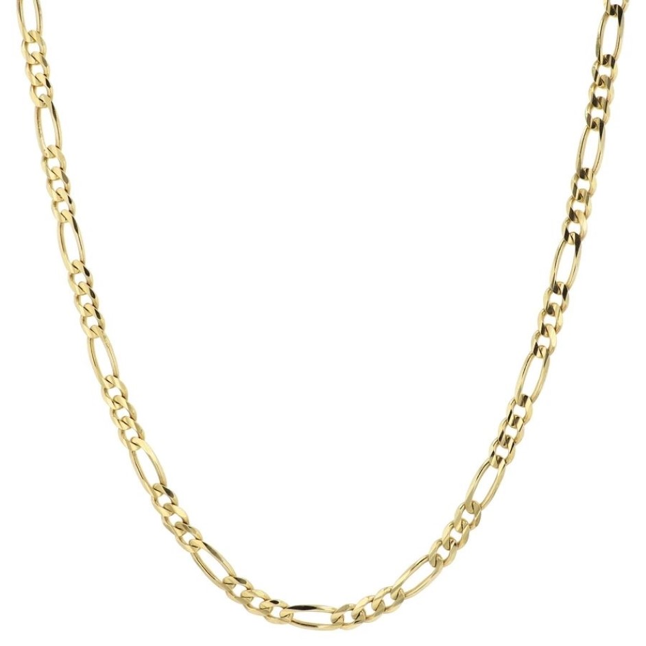 14k gult guld solid 2mm tunt kvinnor figaro kedja länk halsband 18 324s