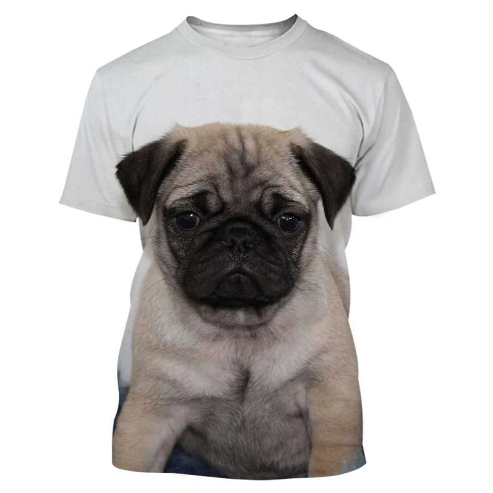 Heren t-shirts Dier Franse bulldog 3d print t-shirts Men vrouwen zomer casual o-neck korte mouw Harajuku streetwear oversized man t shirtsl2404