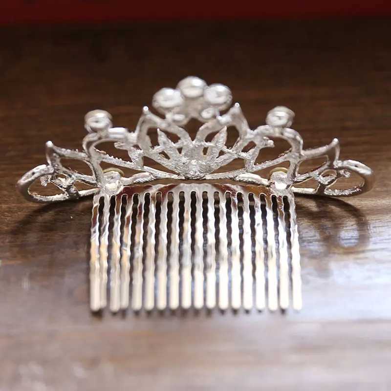 Biżuteria ślubna Dzieci Korony włosów grzebień kryształowy tiara ślubna błyszcząca korona dla kobiet dziewczęta rhinestone pereł ślubny prezenty ślubne D240425