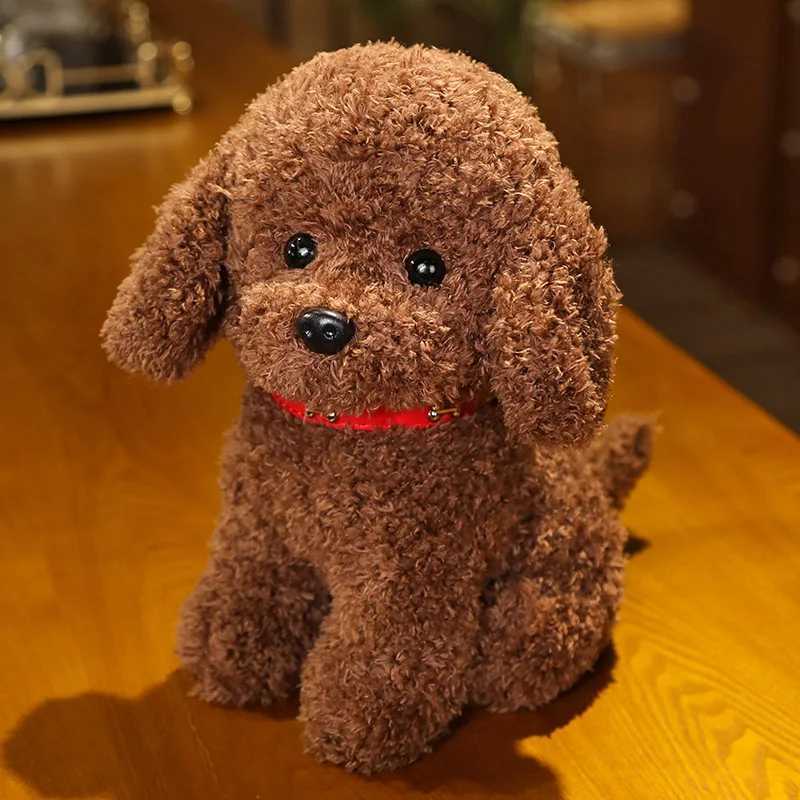 Pchane pluszowe zwierzęta 22 cm Kreatywny realistyczny misia pies Lucky Symulacja pies pudle pluszowe zabawki ręcznie robione realistyczne figurki zabawkowe pluszowe pluszowe zwierzęta