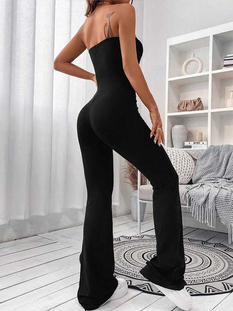 Kobiety Jumpsuits Rompers 2024 Summer New Women Wabining Talii Talii kombinezon swobodny ulepszenie Ultra cienki mikro flash kombinezon Y240425