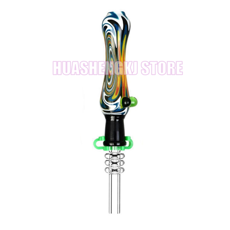 Neueste farbenfrohe Perücke WAG -Glasrohre Filter Handpipes Zigarettenhalter 10 mm männliche Gummguschelspitzen tragbarer Wasserrohr -Rauchöl -Rigs Strohrohr Mundstück DHL DHL