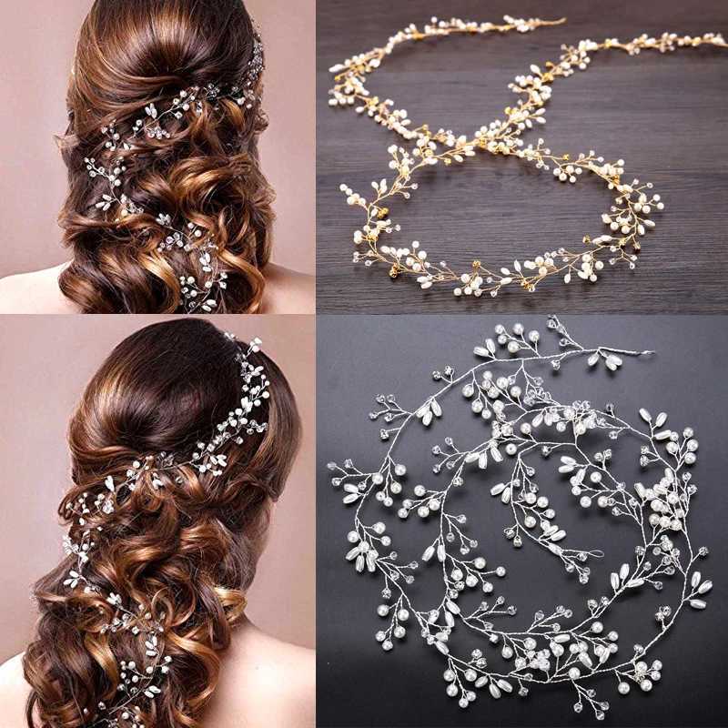 Jóias de cabelo de casamento pérolas de cristal tiaras bandas de cabelo de gancho de cabelo Diamante Diamante Acessórios para cabelos Vine Decoração