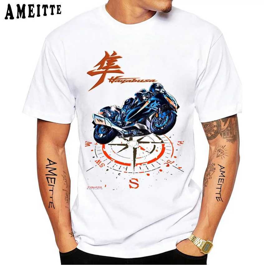 Camisetas masculinas Novo Hayabusa GSX1300R 2022 GS Aventura de motocicleta T-shirt Summer Men White Casual Tops Austran F800 GS Boy TS T240425