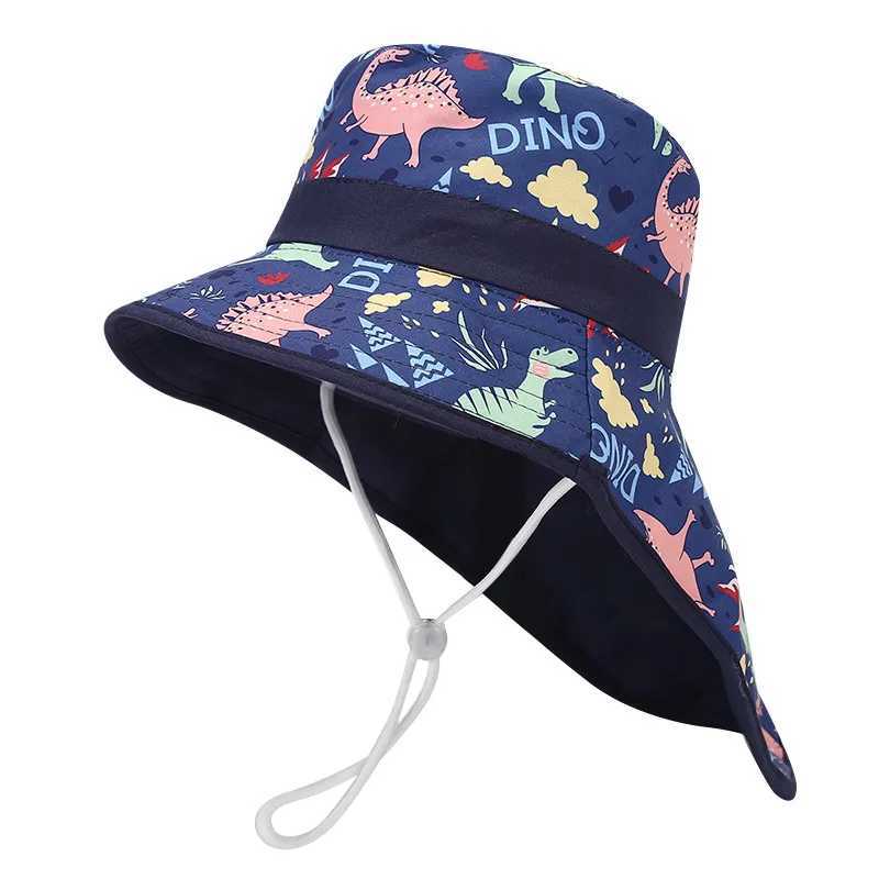 CAPS HATS NY Summer Baby Bucket Hat For Boys Girls Cartoon Childrens Fisherman Hat Autumn Panama Kids Wide Brim Beach Shawl Sun Hat D240425