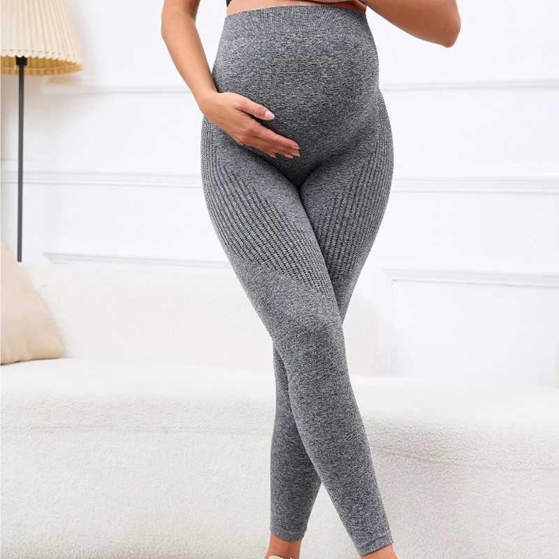 Maternity Bottoms Simple solid color maternity leggings breathable and warm belly support pants lightweight and slimming womens maternity pantsL2404