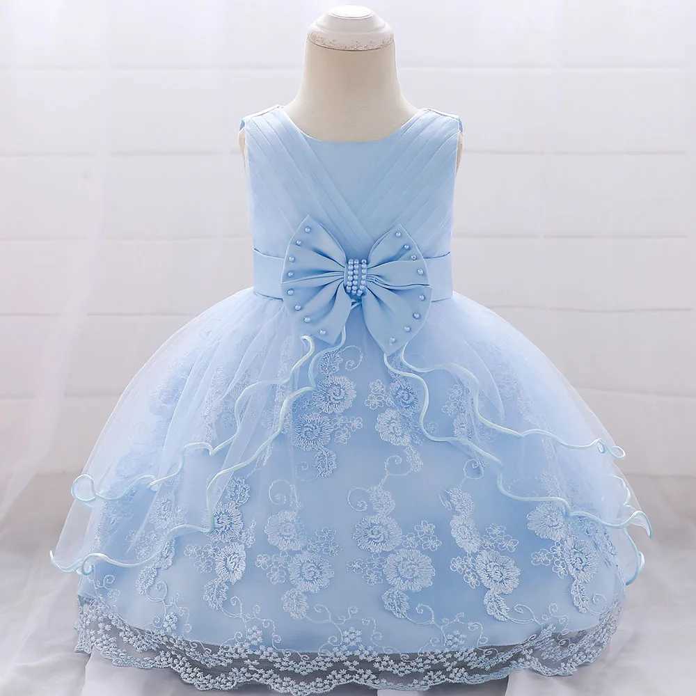 Girl's Dresses Newborn Toddler White Christening 1st Birthday Dress For Baby Girl Baptism Lace Party Wedding Princess DressES Prom Gown Vestido d240425