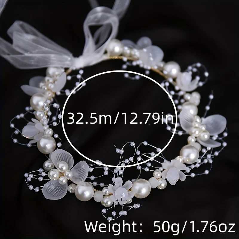 Bruiloft haar sieraden parel bloem hoofdband haarband voor vrouwen feest optocht bruids bruids haar accessoires sieraden vine band hoofdband tiara cadeau d240425