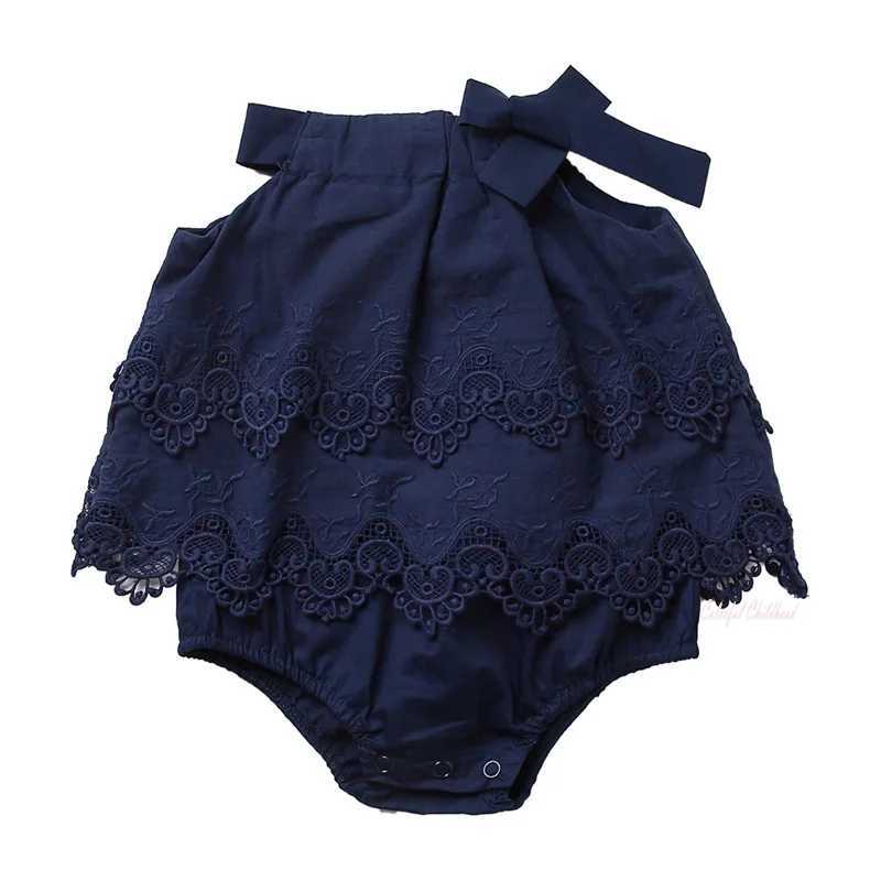 Rompers Newborn Baby Romper Girls Jumpsuit Infant Bodysuit Tutu Lace Dress Outfit Sweet Girls Princess Clothes Toddler Romper for 0-24M H240425