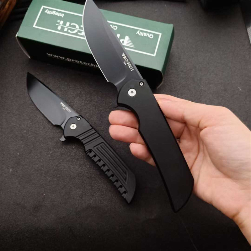 Newest ProTech Forge Mordax Manual Folding Knife Automatic Flipper Tactical Knife D2 Blade 6061-T6 Handle Quality Outdoor Camping Self Defense EDC Tool 3407 2203 920