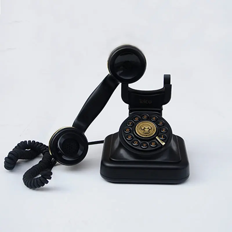 Accesorios Teléfonos de teléfono fijo negro con cable para el hogar Teléfono antiguo de marcado antiguo con Mutifunction Teléfono de teléfono fijo mini teléfono