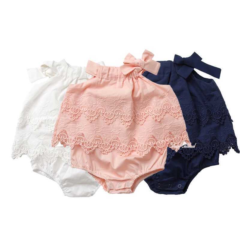 Rompers Newborn Baby Romper Girls Jumpsuit Infant Bodysuit Tutu Lace Dress Outfit Sweet Girls Princess Clothes Toddler Romper for 0-24M H240425