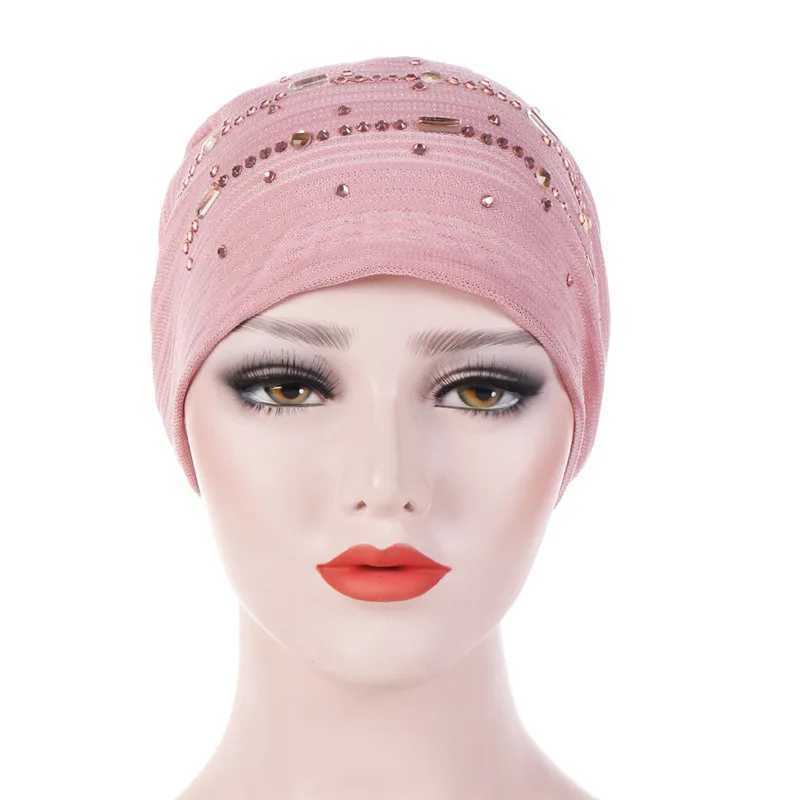 Hijabs Summer thin lace turban solid cotton inner hijab caps soft breathable muslim women turbantes wrap head hijab underscarf bonnet d240425