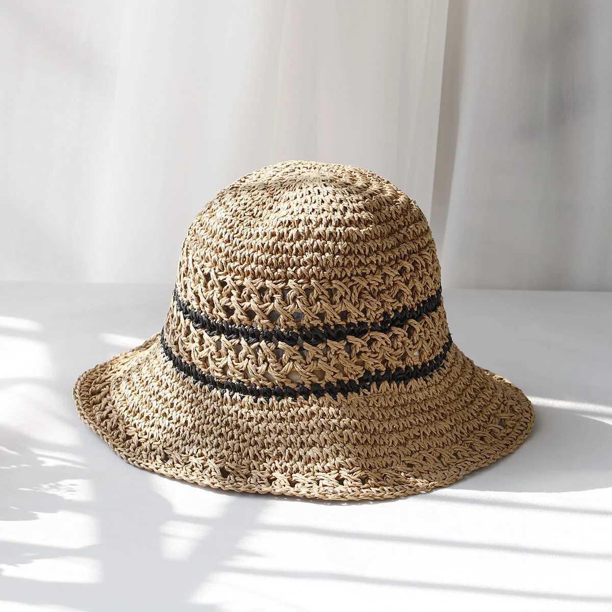 Chapeaux à bord large chapeau seau 2024 Womens Str Hats Crochet Chapeaux Baux Chapeaux UV Protection Chapeaux Soleil